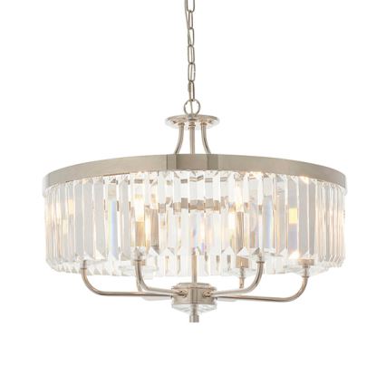 Endon 90263 - Luster na reťazi CHESTERFIELD 6xE14/6W/230V pr. 55 cm lesklý chróm