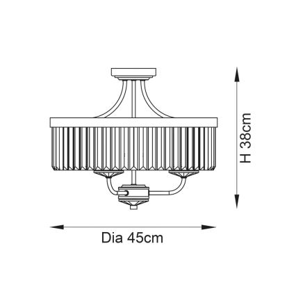 Endon 90264 - Prisadený luster CHESTERFIELD 3xE14/6W/230V lesklý chróm