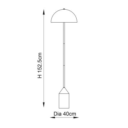 Endon 90521 - Stojacia lampa NOVA 1xE27/60W/230V mosadz