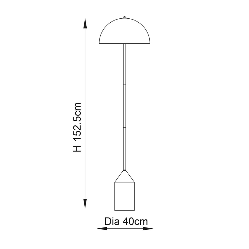 Endon 90521 - Stojacia lampa NOVA 1xE27/60W/230V mosadz