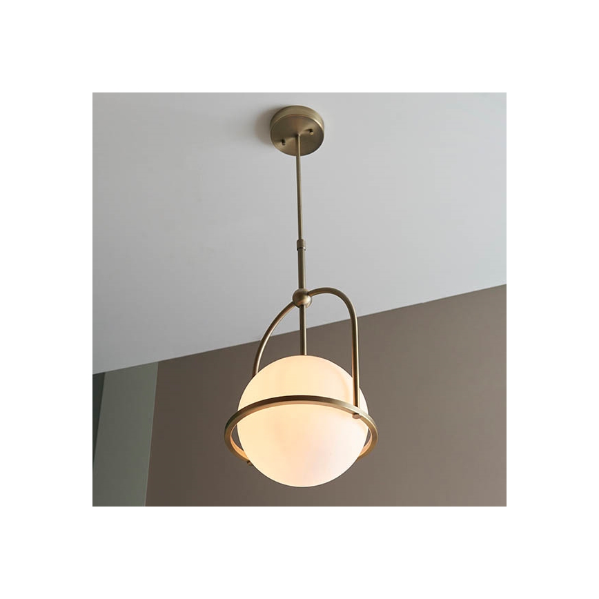 Endon 90844 - Luster na tyči ONTARIO 1xE27/10W/230V mosadz
