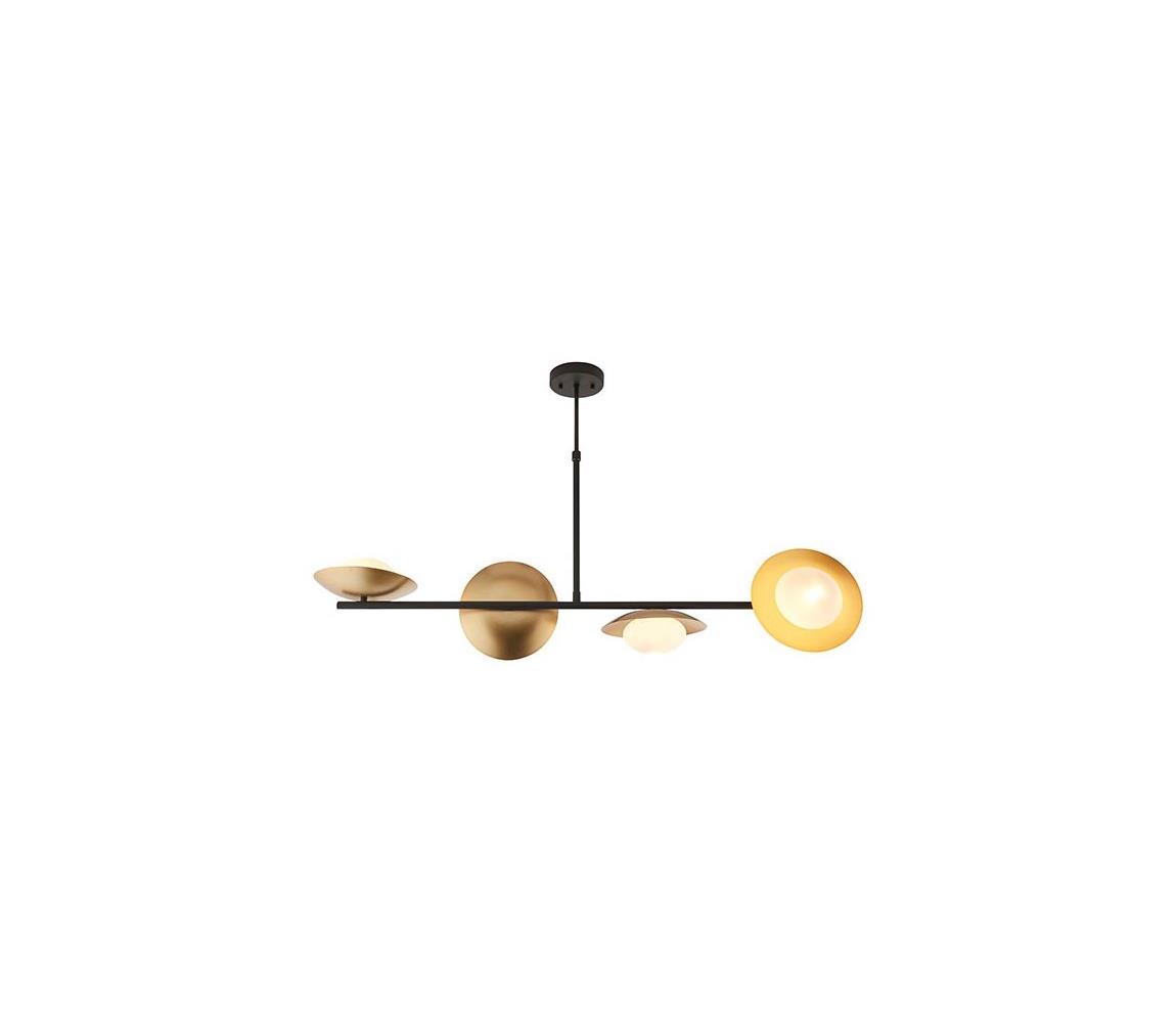 Endon 92036 - Závesný luster na lanku RUFFLE 4xG9/3W/230V mosadz/čierna 92036