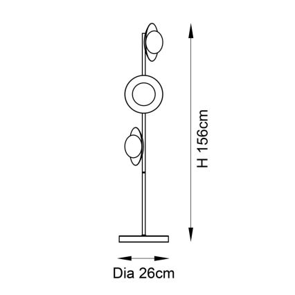 Endon 92039 - Stojacia lampa RUFFLE 3xG9/3W/230V čierna/zlatá