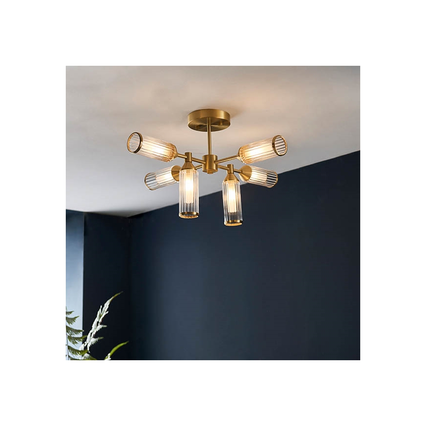 Endon 92213 - Luster na tyči 6xG9/3W/230V mosadz