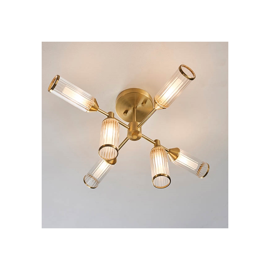 Endon 92213 - Luster na tyči 6xG9/3W/230V mosadz