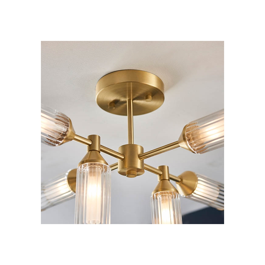 Endon 92213 - Luster na tyči 6xG9/3W/230V mosadz