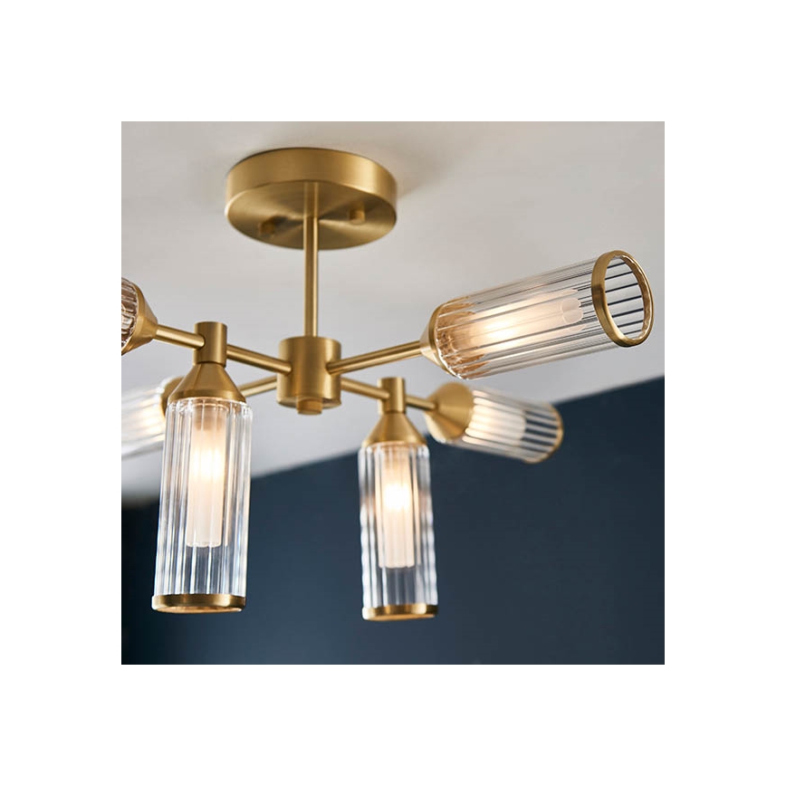 Endon 92213 - Luster na tyči 6xG9/3W/230V mosadz