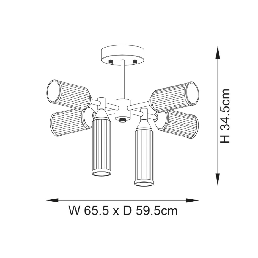 Endon 92213 - Luster na tyči 6xG9/3W/230V mosadz