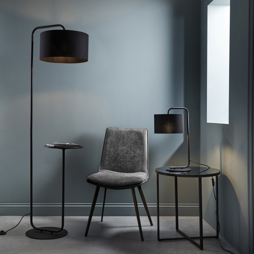 Endon 92301 - Stojacia lampa LANDIS 1xE27/10W/230V čierna