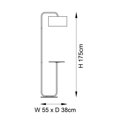 Endon 92301 - Stojacia lampa LANDIS 1xE27/10W/230V čierna