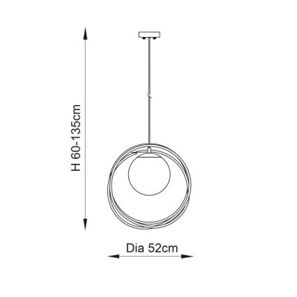 Endon 92488 - Luster na lanku EMILIO 1xE27/10W/230V zlatá/biela