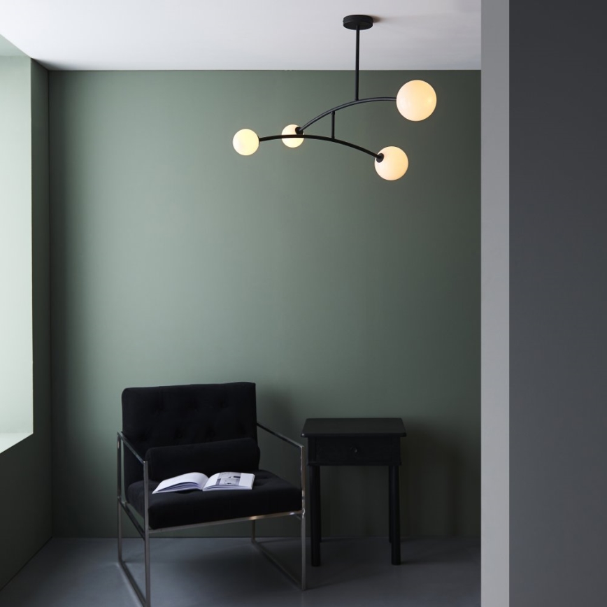 Endon 92940 - Luster na tyči BALANCE 4xG9/3W/230V čierna