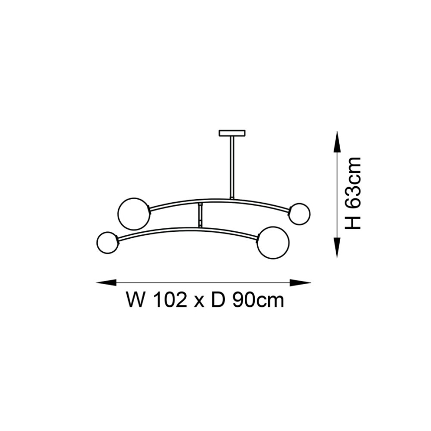 Endon 92940 - Luster na tyči BALANCE 4xG9/3W/230V čierna