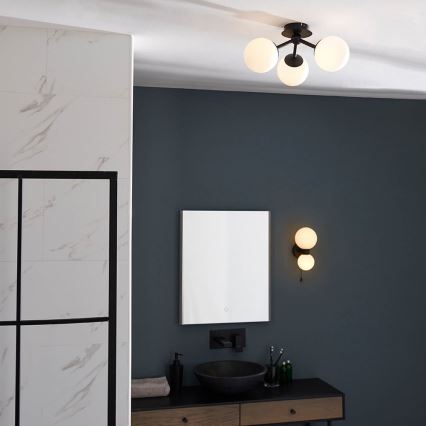 Endon 93489 - Kúpeľňový prisadený luster FRIO 3xG9/3W/230V IP44 čierny