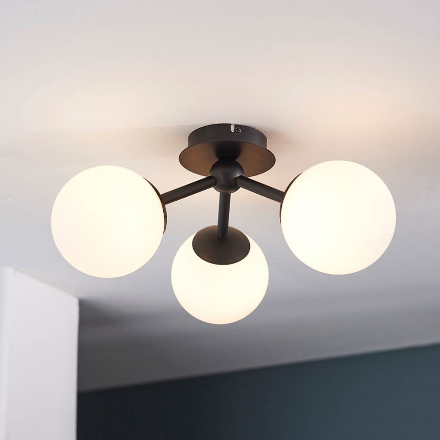Endon 93489 - Kúpeľňový prisadený luster FRIO 3xG9/3W/230V IP44 čierny