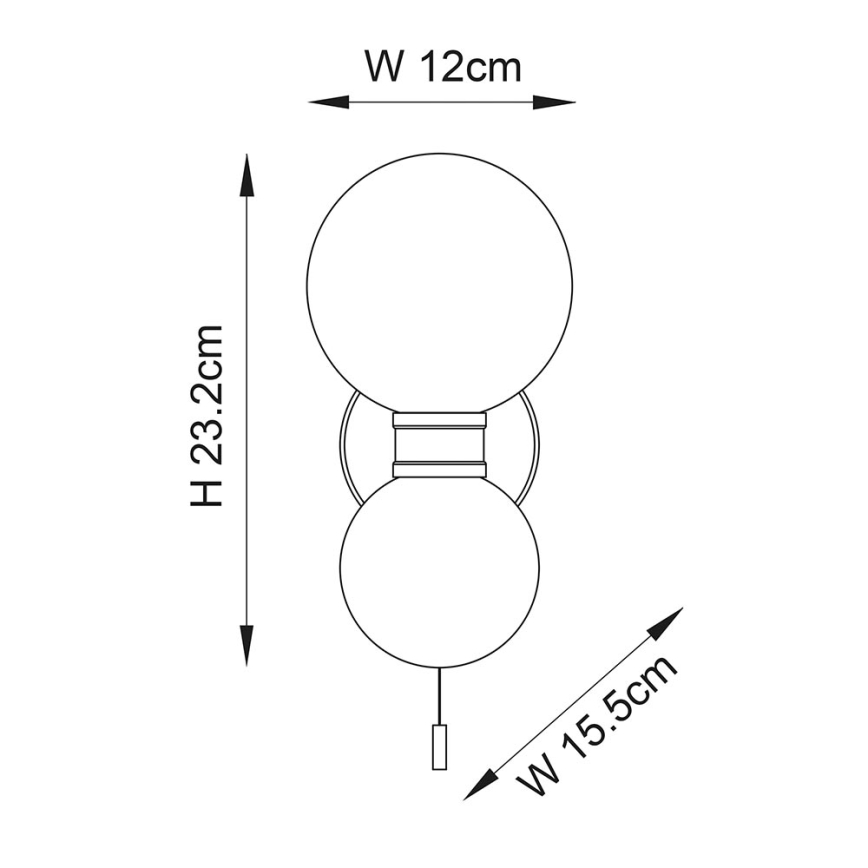Endon 93523 - Kúpeľňové nástenné svietidlo PULSA 2xG9/3W/230V IP44 čierna/biela