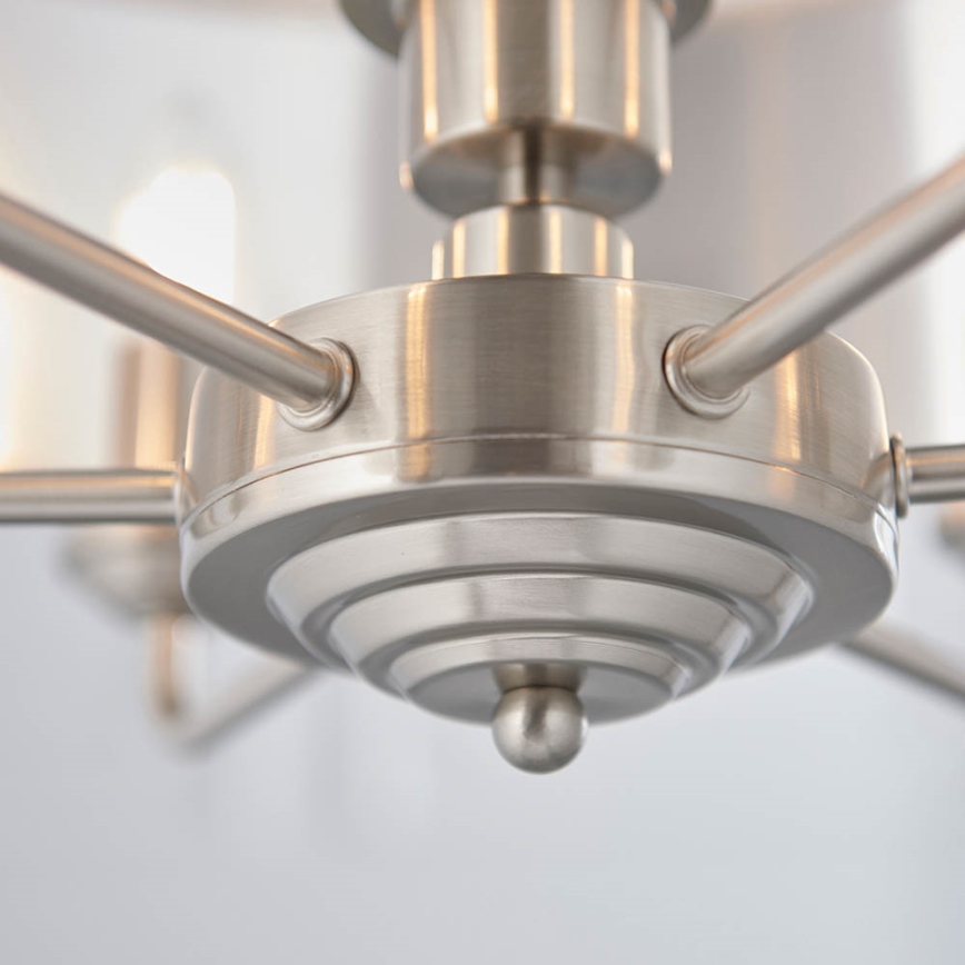Endon 94357 - Závesný luster na reťazi HIGHCLERE 6xE14/40W/230V, priemer 55 cm, béžový/matný chróm