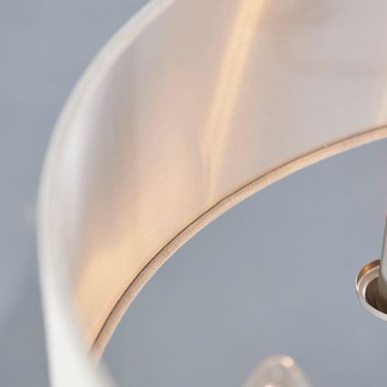 Endon 94357 - Závesný luster na reťazi HIGHCLERE 6xE14/40W/230V, priemer 55 cm, béžový/matný chróm
