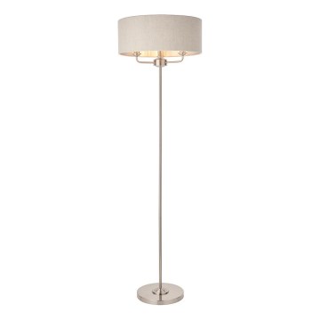 Endon 94359 - Stojacia lampa HIGHCLERE 3xE14/40W/230V béžová/lesklý chróm