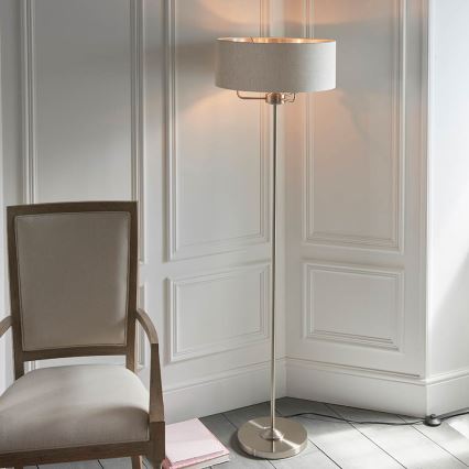 Endon 94359 - Stojacia lampa HIGHCLERE 3xE14/40W/230V béžová/lesklý chróm pr. 47 cm