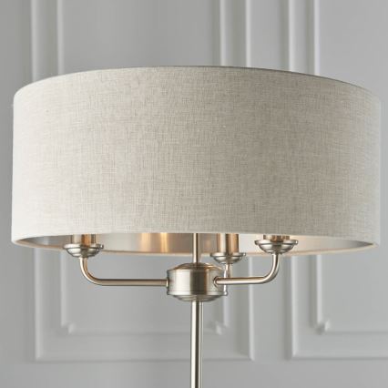 Endon 94359 - Stojacia lampa HIGHCLERE 3xE14/40W/230V béžová/lesklý chróm pr. 47 cm