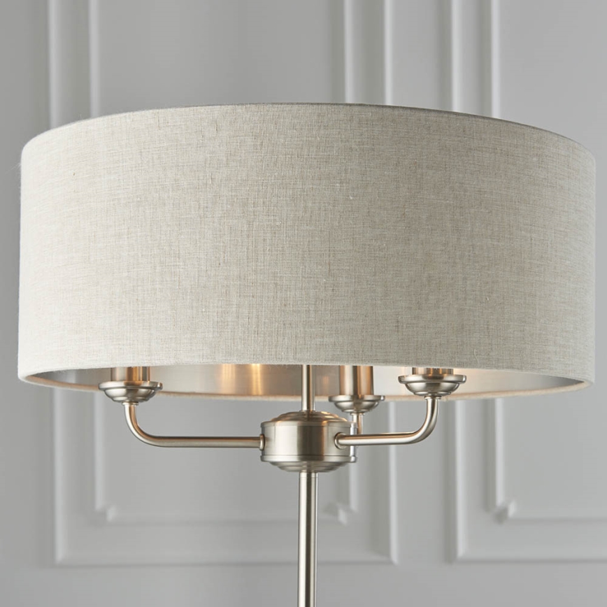 Endon 94359 - Stojacia lampa HIGHCLERE 3xE14/40W/230V béžová/lesklý chróm pr. 47 cm