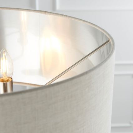Endon 94359 - Stojacia lampa HIGHCLERE 3xE14/40W/230V béžová/lesklý chróm pr. 47 cm