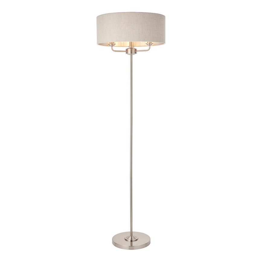 Endon 94359 - Stojacia lampa HIGHCLERE 3xE14/40W/230V béžová/lesklý chróm pr. 47 cm