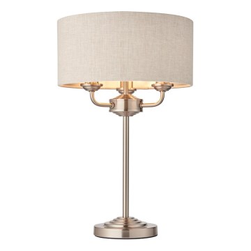 Endon 94369 - Stolná lampa HIGHCLERE 3xE14/18W/230V béžová/matný chróm