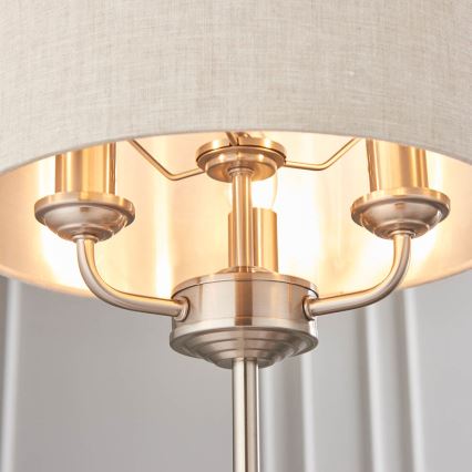 Endon 94369 - Stolná lampa HIGHCLERE 3xE14/18W/230V béžová/matný chróm pr. 32 cm