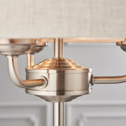 Endon 94369 - Stolná lampa HIGHCLERE 3xE14/18W/230V béžová/matný chróm pr. 32 cm