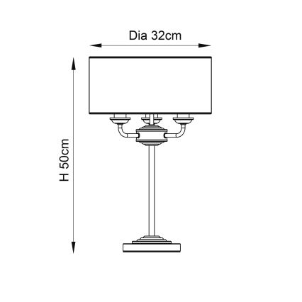 Endon 94369 - Stolná lampa HIGHCLERE 3xE14/18W/230V béžová/matný chróm pr. 32 cm