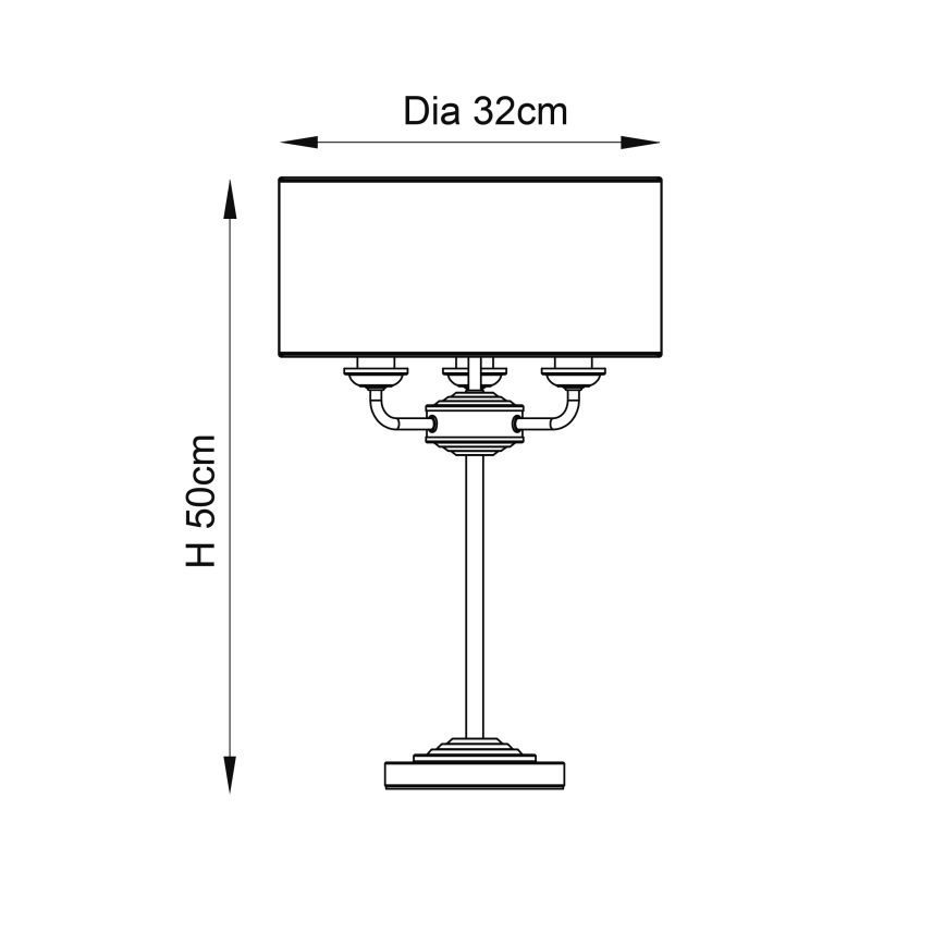 Endon 94369 - Stolná lampa HIGHCLERE 3xE14/18W/230V béžová/matný chróm pr. 32 cm