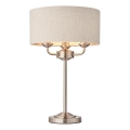 Endon 94369 - Stolná lampa HIGHCLERE 3xE14/18W/230V béžová/matný chróm pr. 32 cm