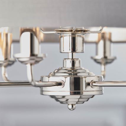 Endon 94373 - Luster na reťazi HIGHCLERE 6xE14/40W/230V šedá/lesklý chróm