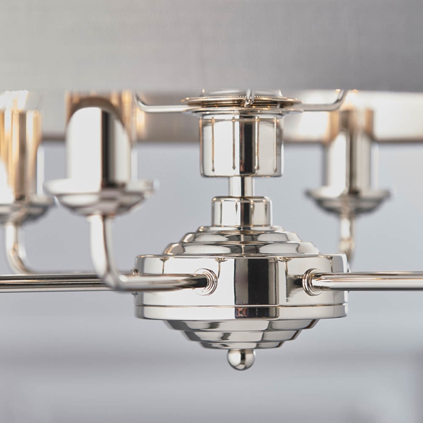 Endon 94373 - Luster na reťazi HIGHCLERE 6xE14/40W/230V šedá/lesklý chróm