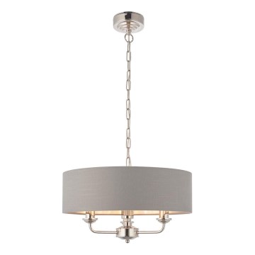 Endon 94377 - Luster na reťazi HIGHCLERE 3xE14/40W/230V šedá/lesklý chróm
