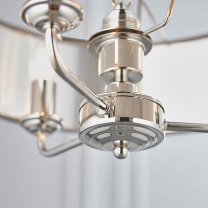 Endon 94377 - Luster na reťazi HIGHCLERE 3xE14/40W/230V šedá/lesklý chróm
