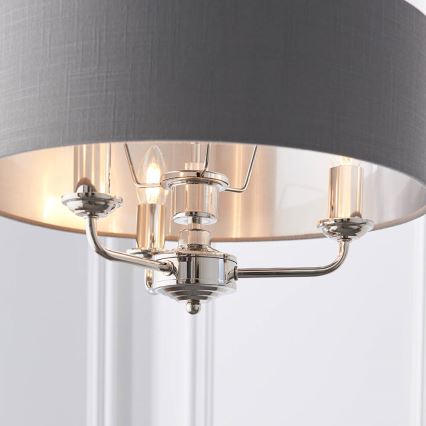 Endon 94377 - Luster na reťazi HIGHCLERE 3xE14/40W/230V šedá/lesklý chróm