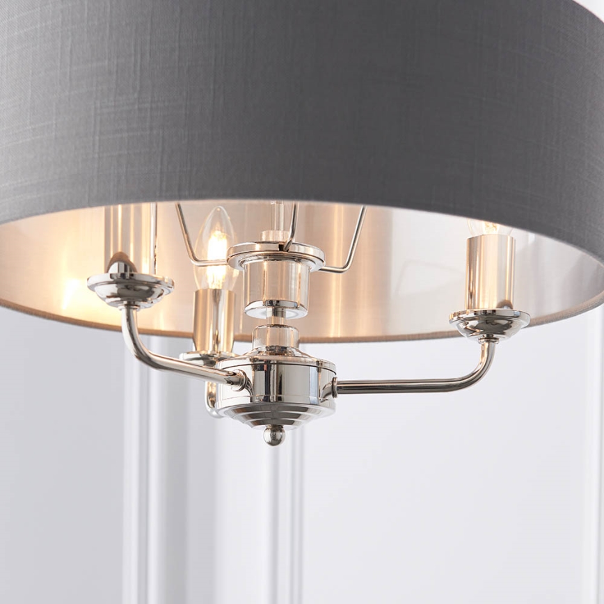 Endon 94377 - Luster na reťazi HIGHCLERE 3xE14/40W/230V šedá/lesklý chróm
