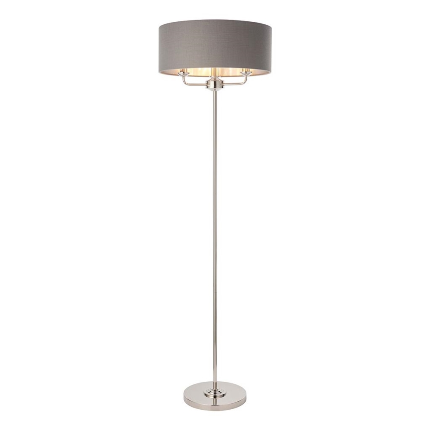 Endon 94378 - Stojacia lampa HIGHCLERE 1xE14/40W/230V šedá/lesklý chróm
