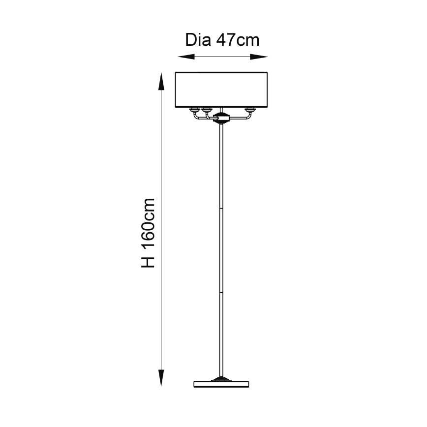 Endon 94378 - Stojacia lampa HIGHCLERE 1xE14/40W/230V šedá/lesklý chróm