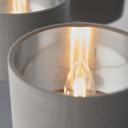 Endon 94381 - Luster na reťazi HIGHCLERE 6xE14/28W/230V šedá/lesklý chróm