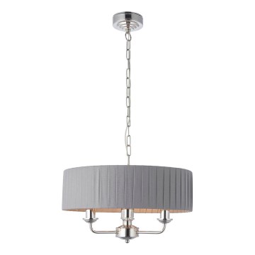 Endon 94394 - Luster na reťazi HIGHCLERE 3xE14/40W/230V tmavošedá/lesklý chróm