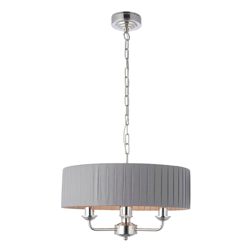Endon 94394 - Luster na reťazi HIGHCLERE 3xE14/40W/230V tmavošedá/lesklý chróm