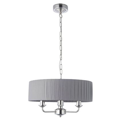 Endon 94394 - Luster na reťazi HIGHCLERE 3xE14/40W/230V tmavošedá/lesklý chróm