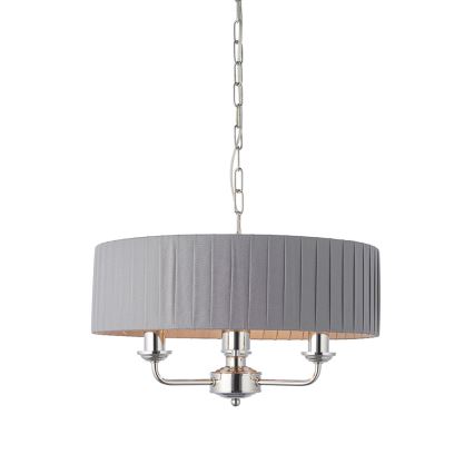 Endon 94394 - Luster na reťazi HIGHCLERE 3xE14/40W/230V tmavošedá/lesklý chróm