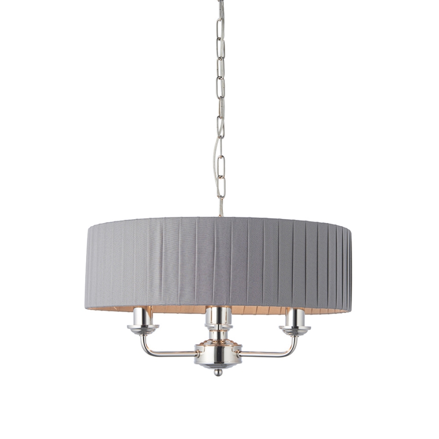 Endon 94394 - Luster na reťazi HIGHCLERE 3xE14/40W/230V tmavošedá/lesklý chróm