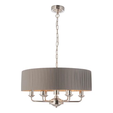 Endon 94397 - Luster na reťazi HIGHCLERE 6xE14/40W/230V šedá/lesklý chróm
