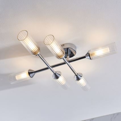 Endon 95045 - Kúpeľňový prisadený luster NATORI 6xG9/3W/230V IP44 lesklý chróm